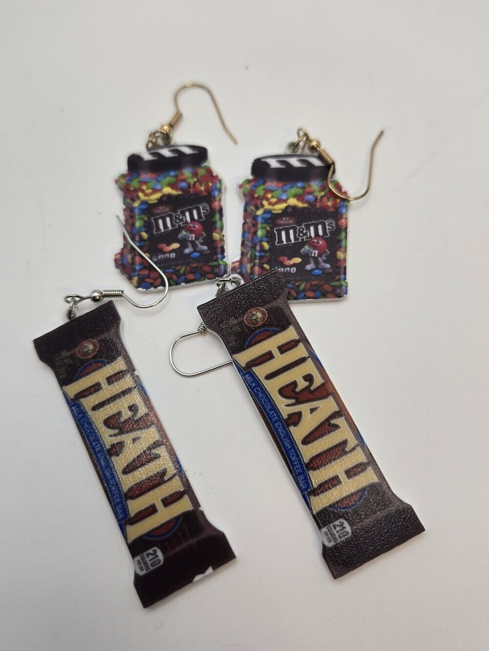 M&M And Heath Bar Earrings Fun Gift Candy Snacks